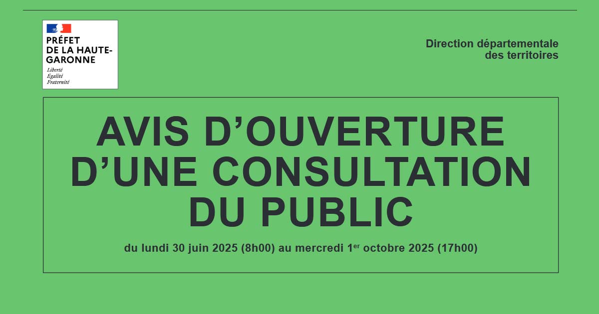 avis d'ouverture d'une consultation du public