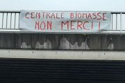 banderole mobilisation contre le projet de chaufferie biomasse à la Cépière